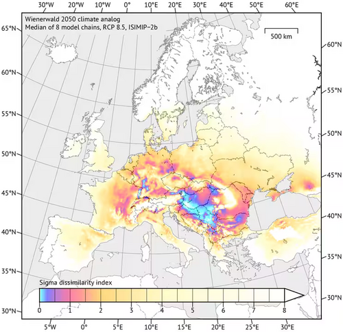 Abbildung 3.5 Wienerwald – CMIP5 / RCP 8.5