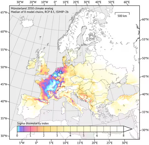 Abbildung 3.1 Münsterland – CMIP5 / RCP 8.5