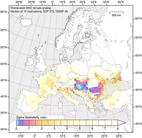 Abbildung 3.6 Wienerwald – CMIP6 / SSP 370