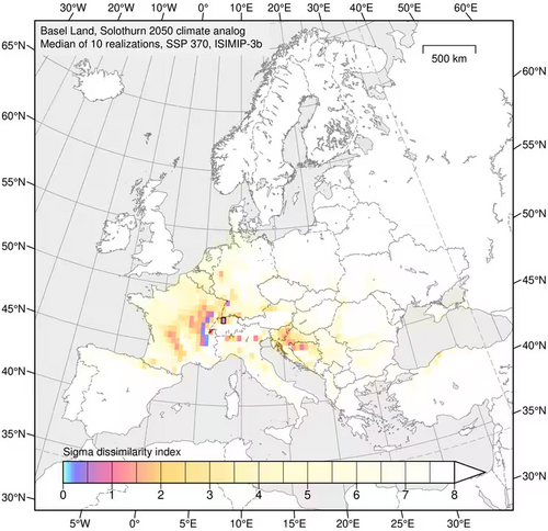 Abbildung 3.4 Schwarzbubenland – CMIP6 / SSP 370